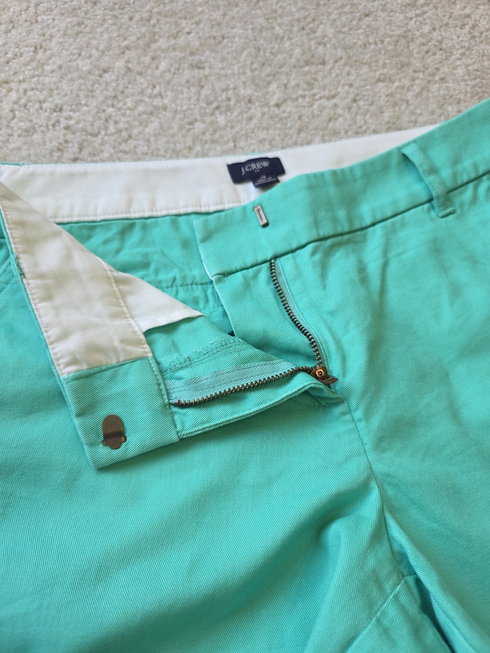 J. Crew Cotton Teal Aqua Chino Bermuda Shorts Size 4 - Picture 7 of 9